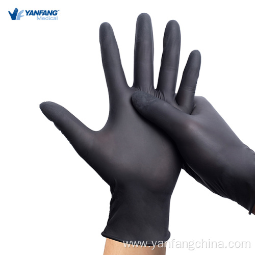 Black Green Powder Free Disposable Food Nitrile Gloves